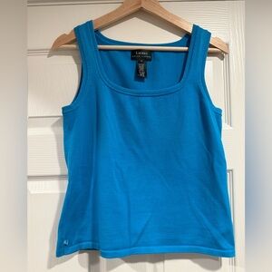 Lauren Ralph Lauren Turquoise Blue Square Neck Tank Top - size small